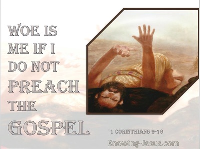 1 Corinthians 9:16 Woe Is Me If I Do Not Preach The Gospel (pink)